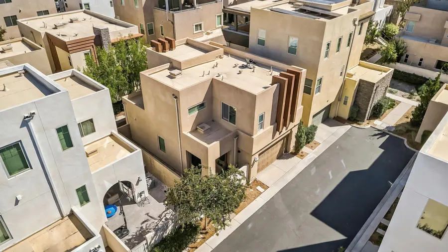 Rooftops along Interval from the air