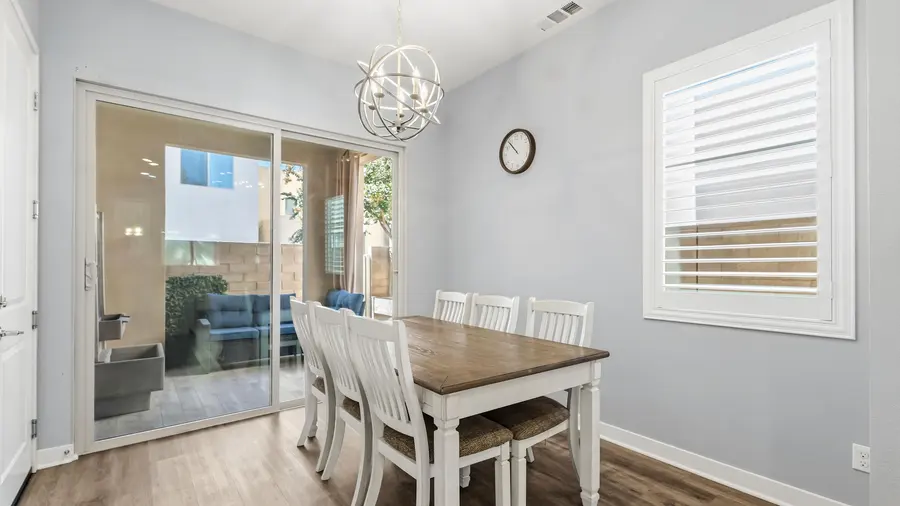Dining area and patio door