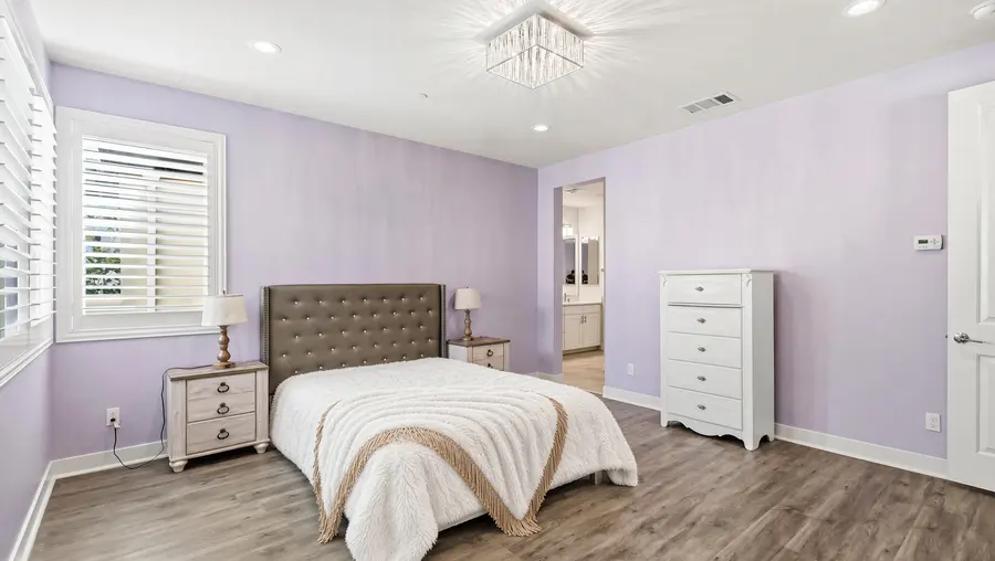 Primary bedroom, virtually staged